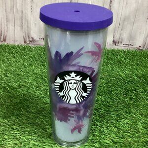 Starbucks Venti Floral Purple Lavender Watercolor Tumbler